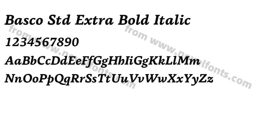 Basco Std Extra Bold ItalicPreview