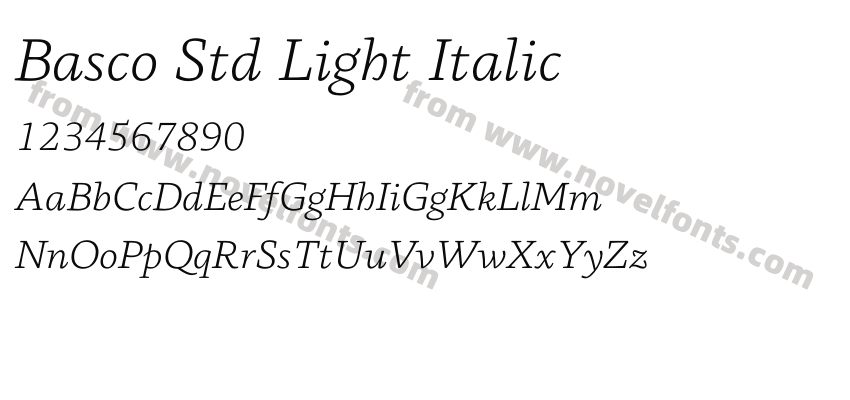 Basco Std Light ItalicPreview