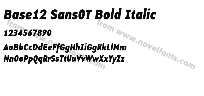 Base12 SansOT Bold ItalicPreview