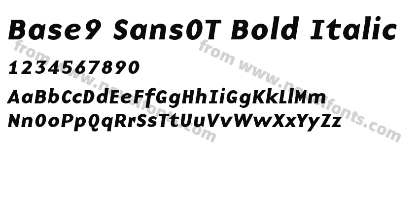 Base9 SansOT Bold ItalicPreview