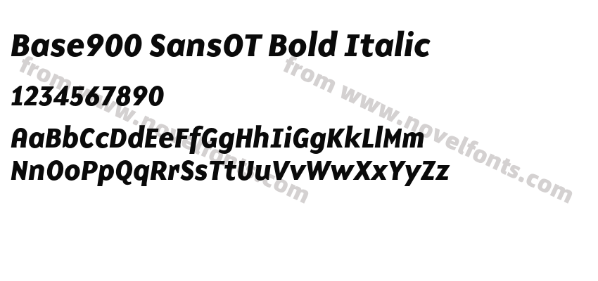 Base900 SansOT Bold ItalicPreview