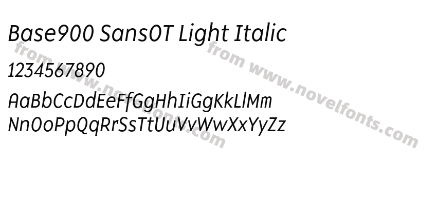 Base900 SansOT Light ItalicPreview