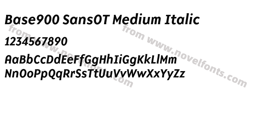 Base900 SansOT Medium ItalicPreview