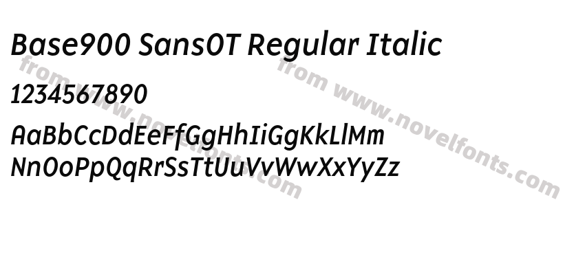 Base900 SansOT Regular ItalicPreview