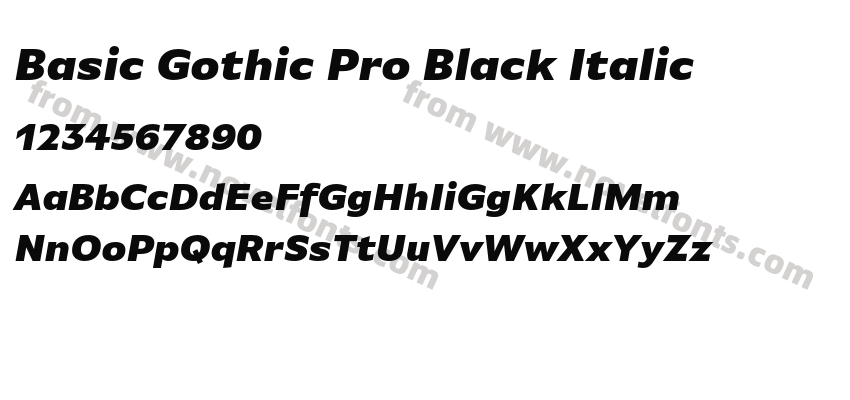 Basic Gothic Pro Black ItalicPreview