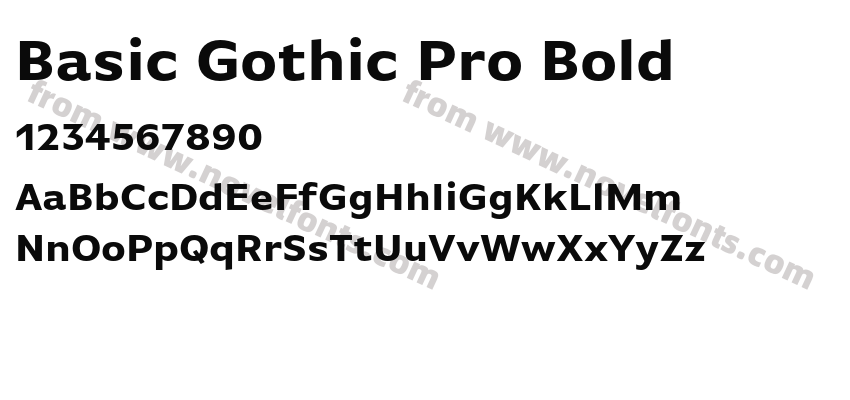 Basic Gothic Pro BoldPreview