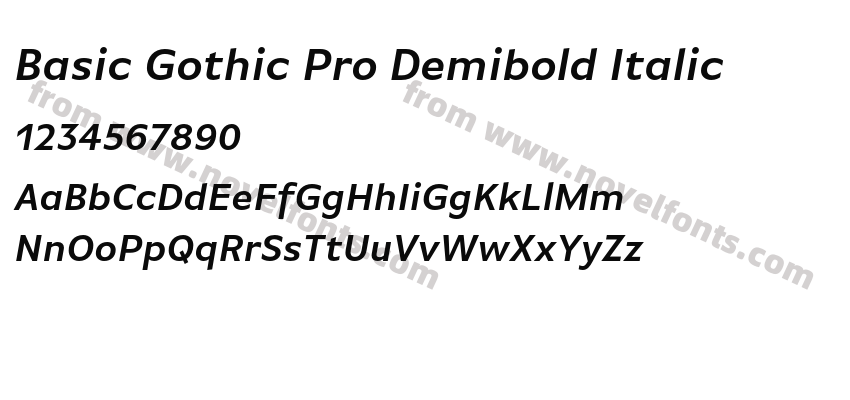 Basic Gothic Pro Demibold ItalicPreview