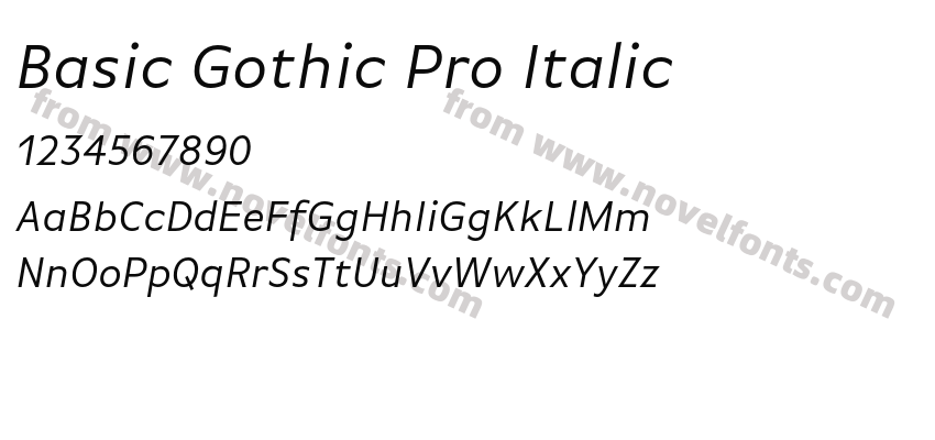 Basic Gothic Pro ItalicPreview