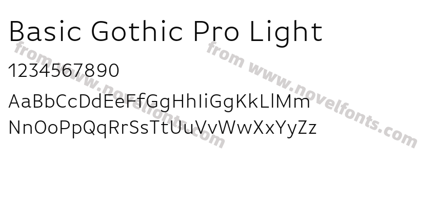 Basic Gothic Pro LightPreview