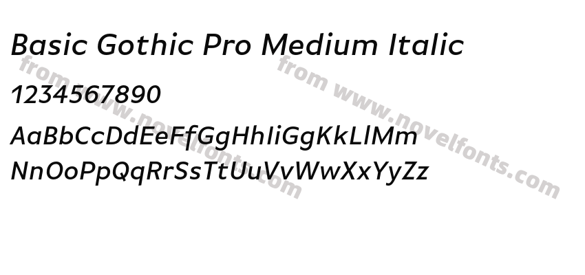 Basic Gothic Pro Medium ItalicPreview