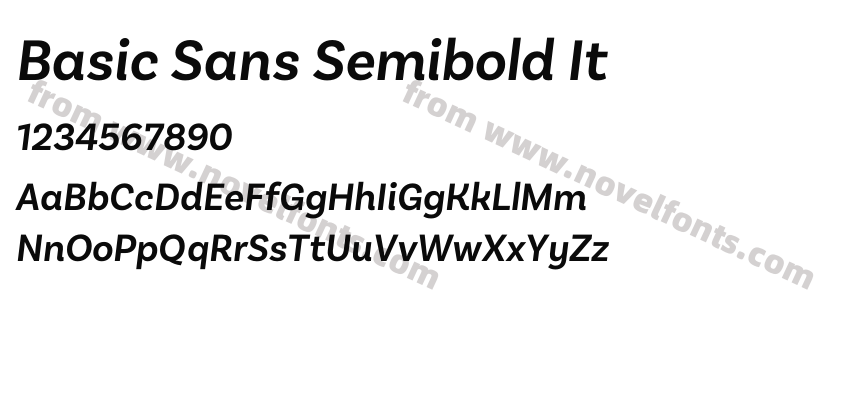 Basic Sans Semibold ItPreview