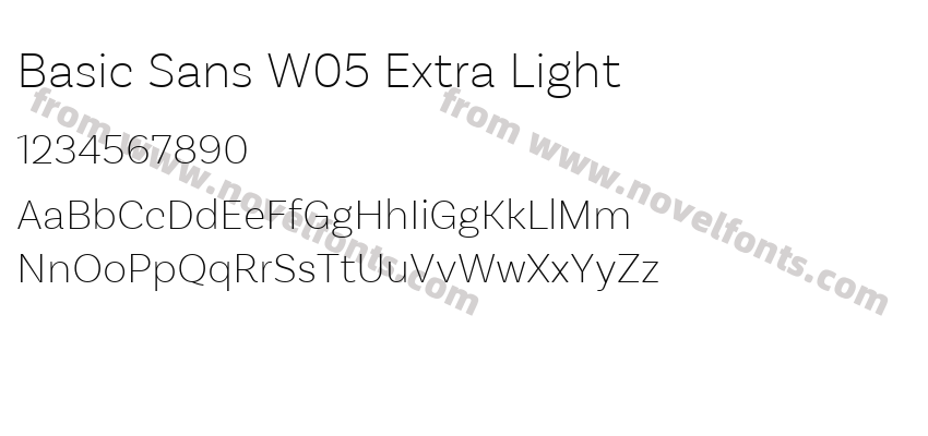 Basic Sans W05 Extra LightPreview