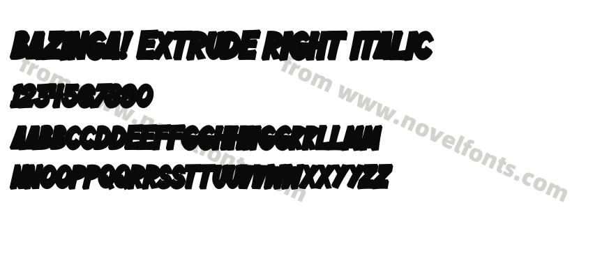 Bazinga! Extrude Right ItalicPreview