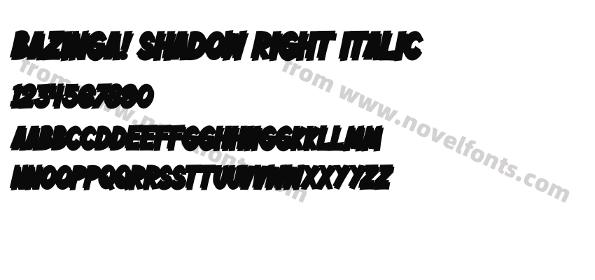Bazinga! Shadow Right ItalicPreview
