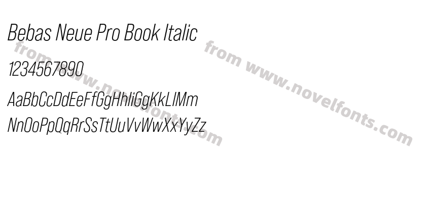 Bebas Neue Pro Book ItalicPreview