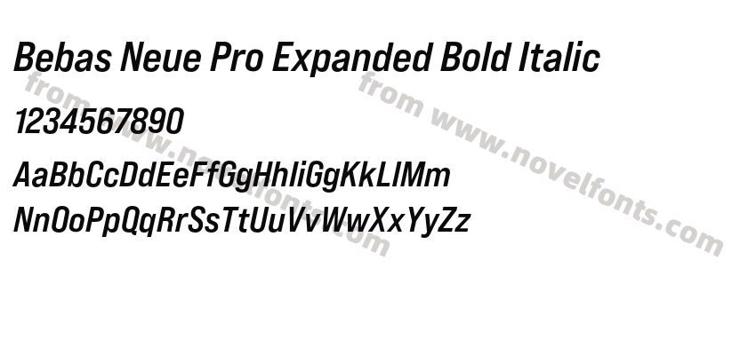 Bebas Neue Pro Expanded Bold ItalicPreview