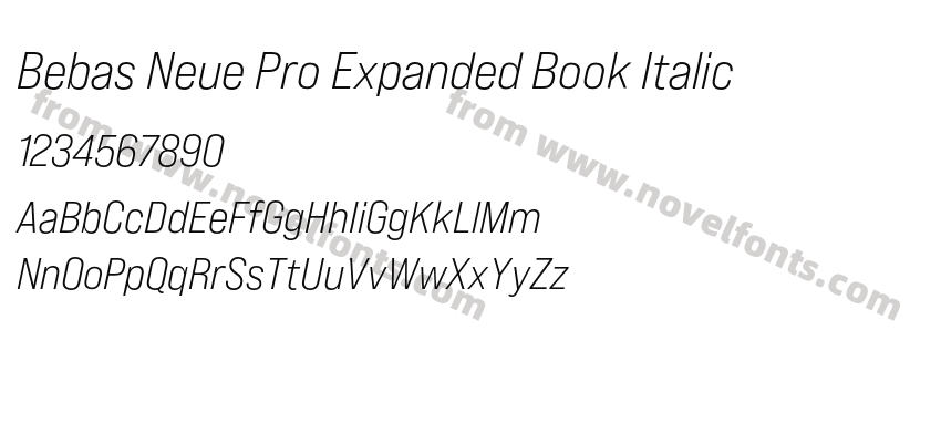 Bebas Neue Pro Expanded Book ItalicPreview