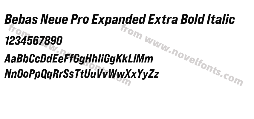 Bebas Neue Pro Expanded Extra Bold ItalicPreview
