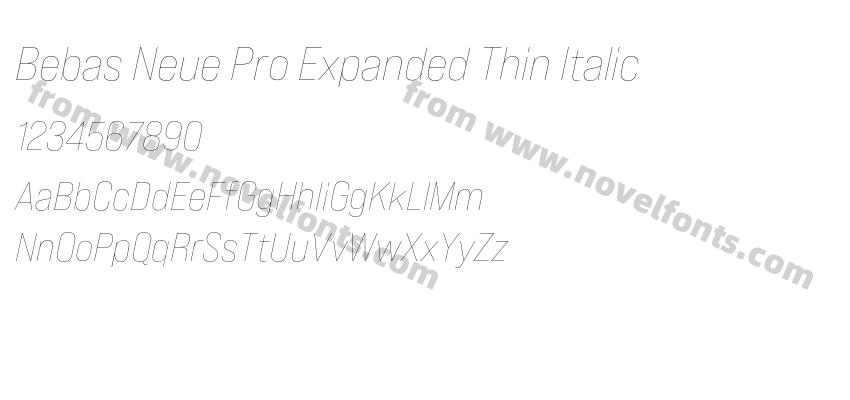 Bebas Neue Pro Expanded Thin ItalicPreview