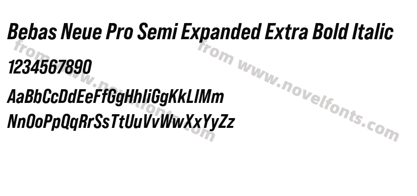 Bebas Neue Pro Semi Expanded Extra Bold ItalicPreview