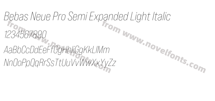 Bebas Neue Pro Semi Expanded Light ItalicPreview