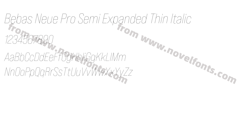 Bebas Neue Pro Semi Expanded Thin ItalicPreview