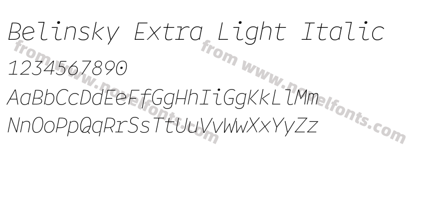 Belinsky Extra Light ItalicPreview