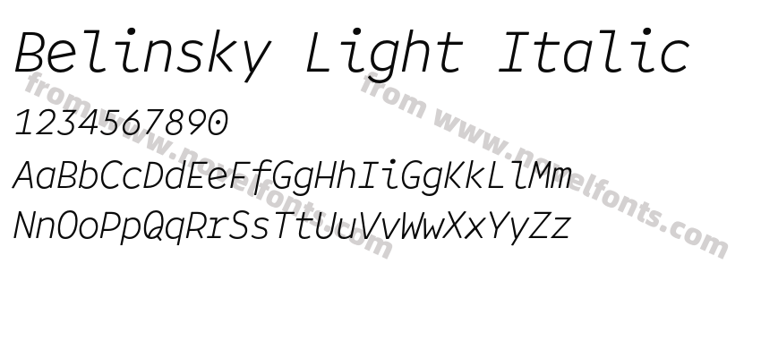 Belinsky Light ItalicPreview