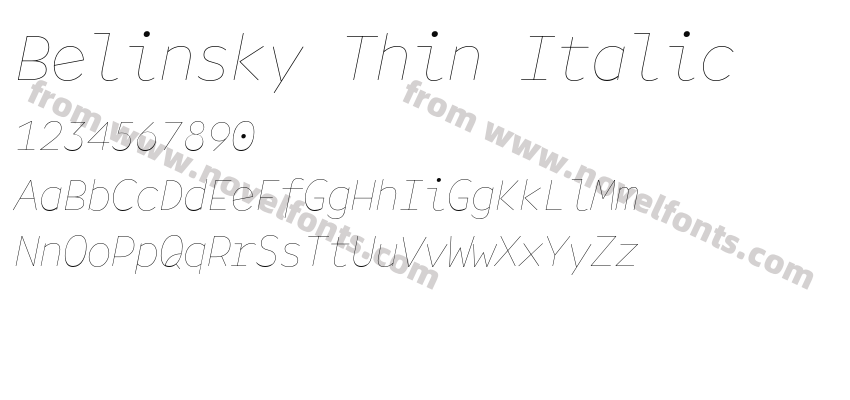 Belinsky Thin ItalicPreview