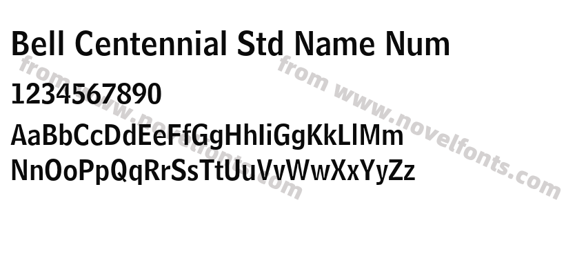 Bell Centennial Std Name NumPreview