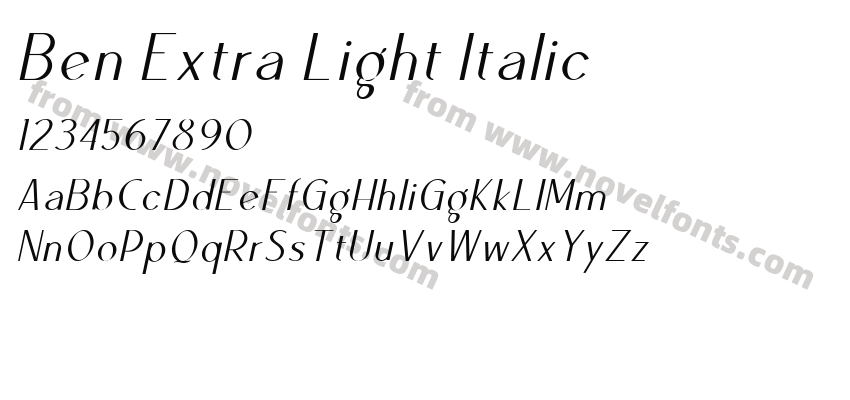 Ben Extra Light ItalicPreview
