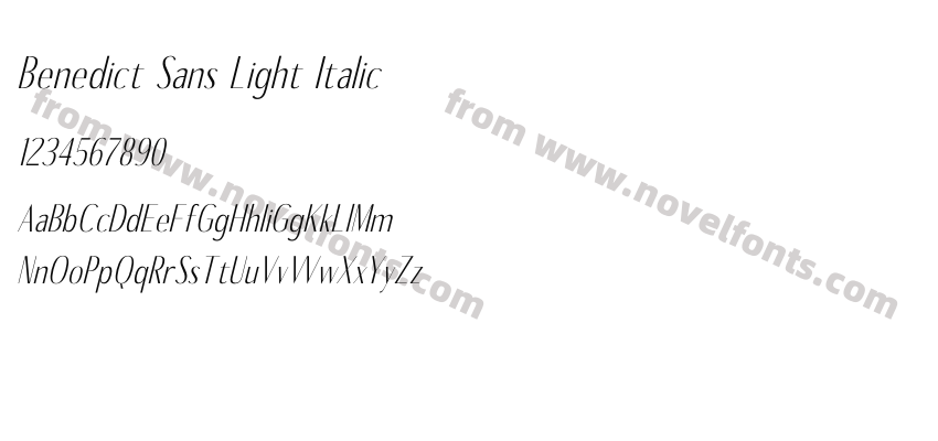 Benedict Sans Light ItalicPreview