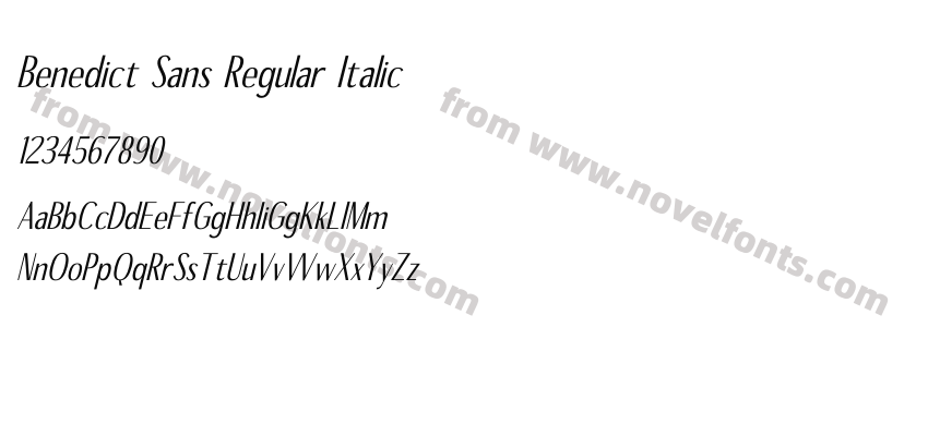 Benedict Sans Regular ItalicPreview