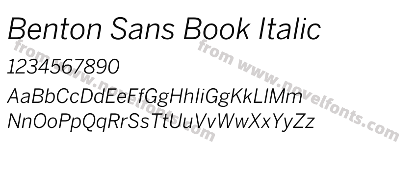Benton Sans Book ItalicPreview