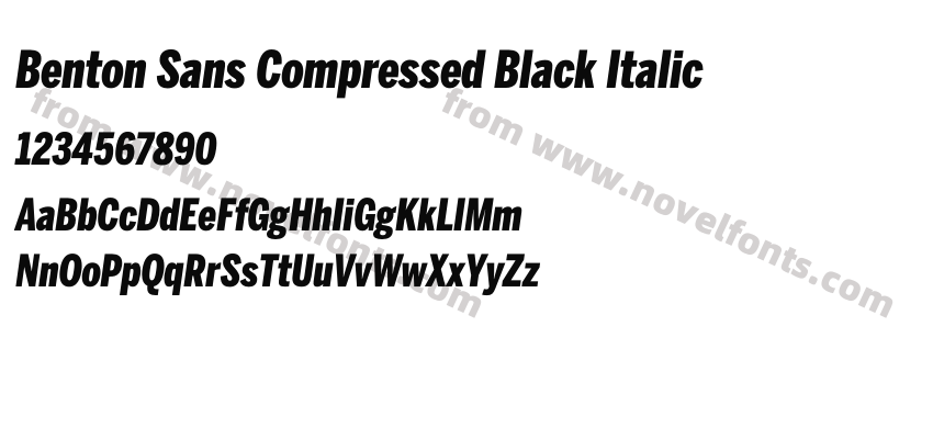Benton Sans Compressed Black ItalicPreview