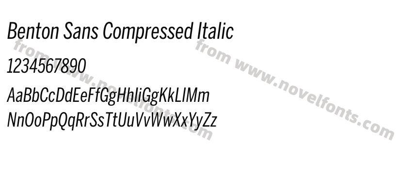 Benton Sans Compressed ItalicPreview