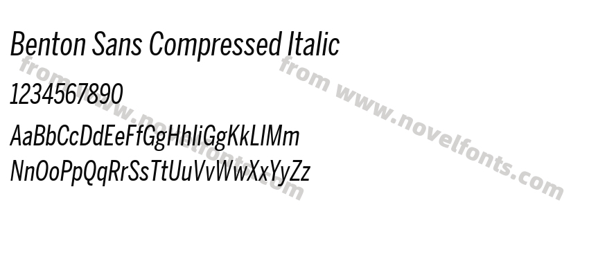 Benton Sans Compressed ItalicPreview