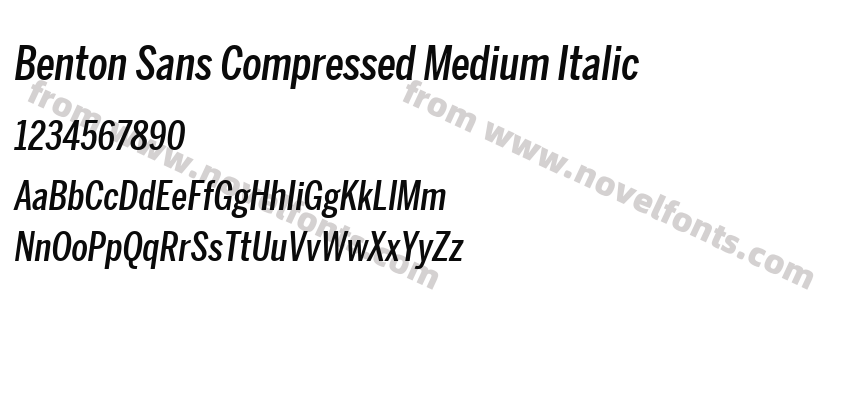 Benton Sans Compressed Medium ItalicPreview