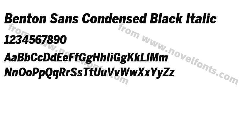 Benton Sans Condensed Black ItalicPreview