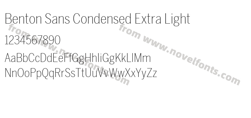 Benton Sans Condensed Extra LightPreview