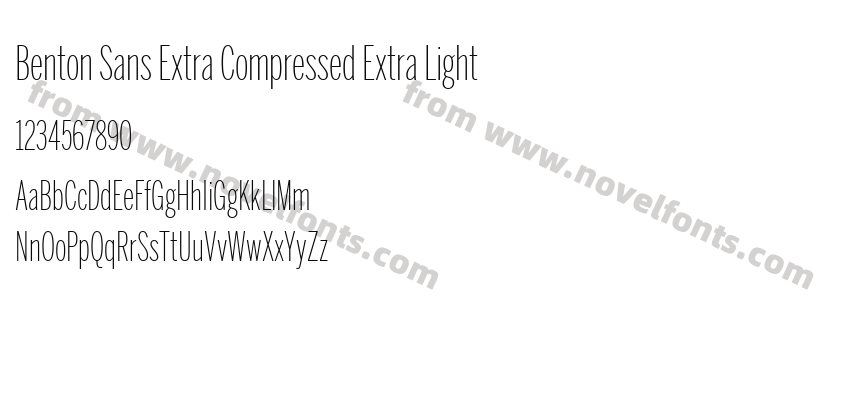 Benton Sans Extra Compressed Extra LightPreview