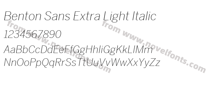 Benton Sans Extra Light ItalicPreview