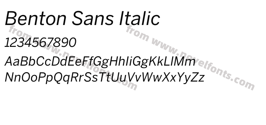 Benton Sans ItalicPreview
