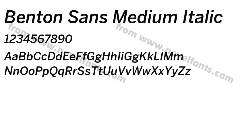 Benton Sans Medium ItalicPreview