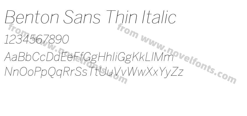 Benton Sans Thin ItalicPreview
