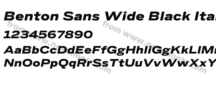 Benton Sans Wide Black ItalicPreview