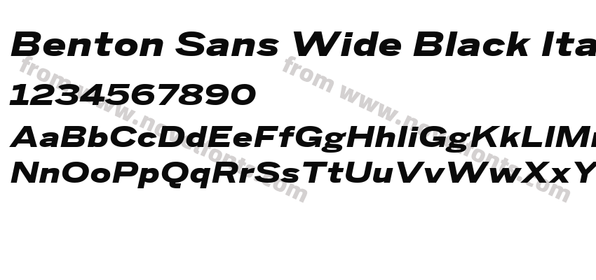 Benton Sans Wide Black ItalicPreview