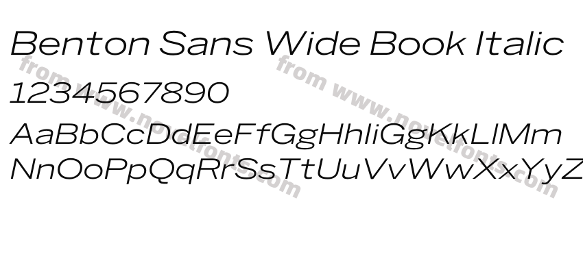 Benton Sans Wide Book ItalicPreview