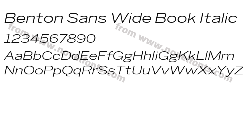 Benton Sans Wide Book ItalicPreview