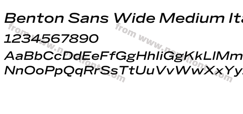 Benton Sans Wide Medium ItalicPreview
